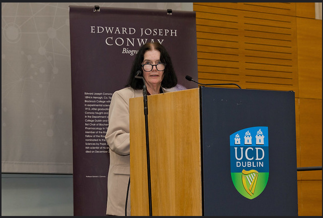 Professor Kelleher at podium